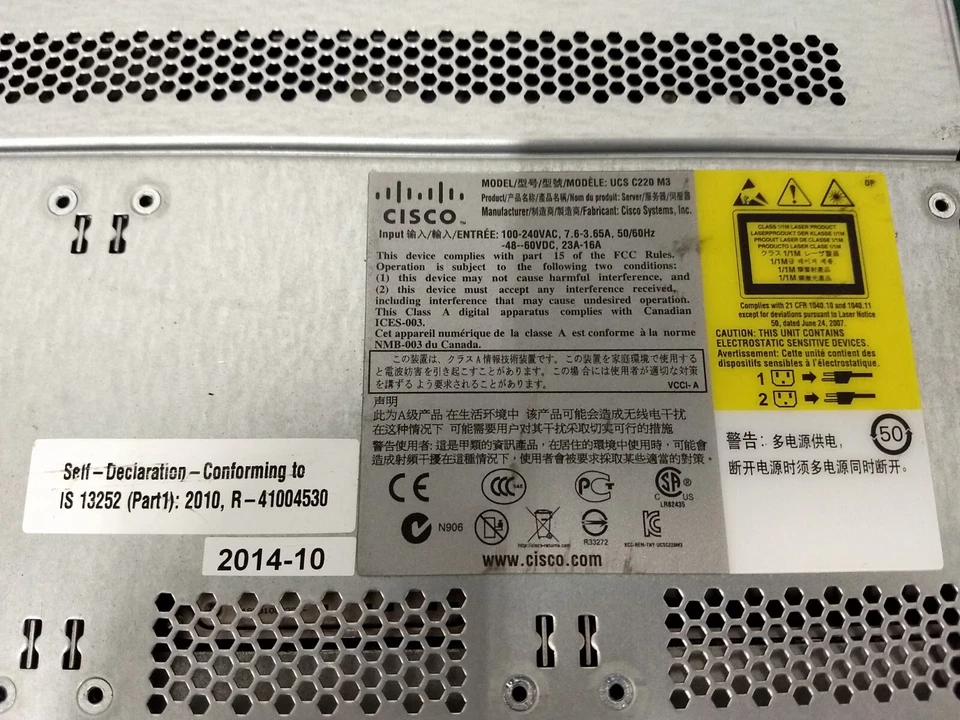 Cisco UCS C220 M3 2x Intel Xeon E5-2609 2.40 GHz 32 GB RAM UCSC-C220-M3SBE - Image 4 of 4