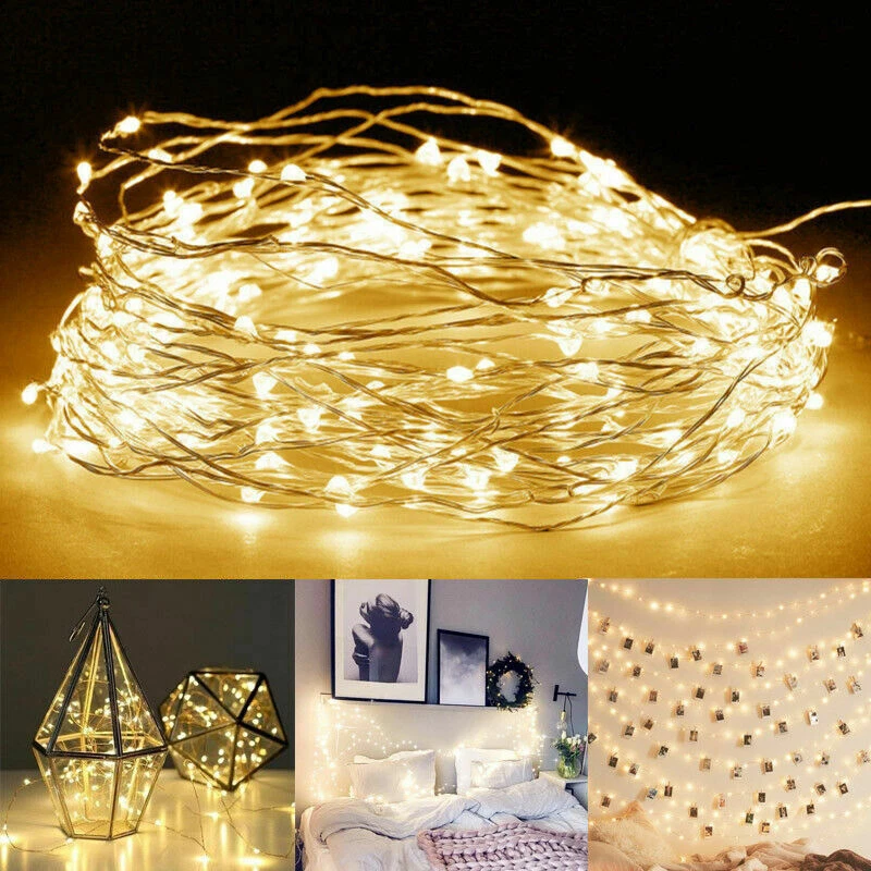 20 30 50 100 LED Battery Micro Rice Wire Copper Fairy String Lights Party Lamp L