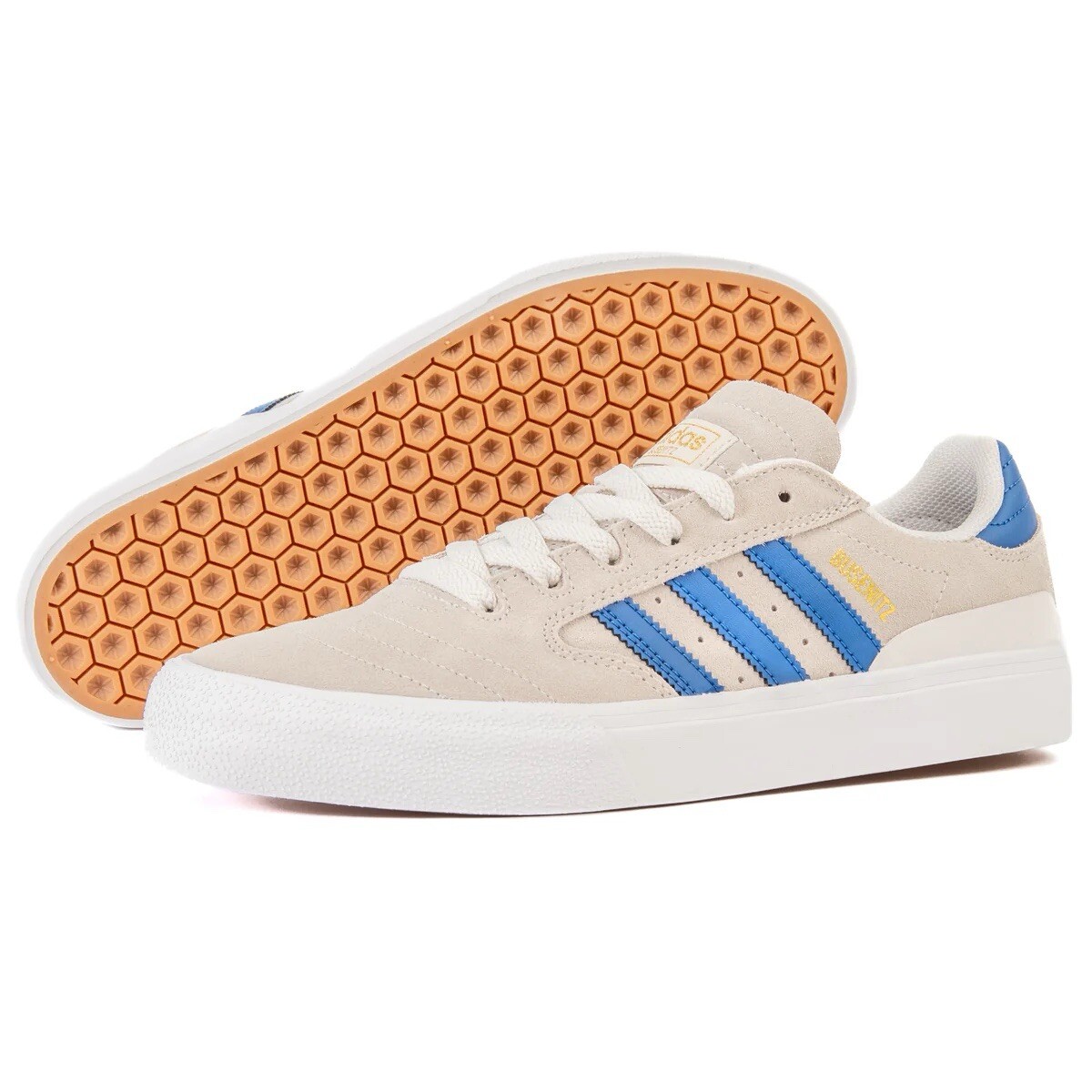 Men's adidas Busenitz Vulc II Suede Blue/White/Gold/Gum Size 13 N.I.B. w/Tags