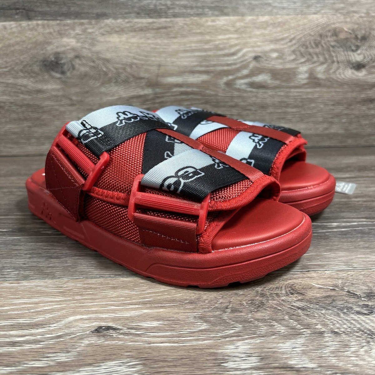 Kappa Slide Sandals Shoes Logo Zirk 1 Red Black Z Strap Red Black