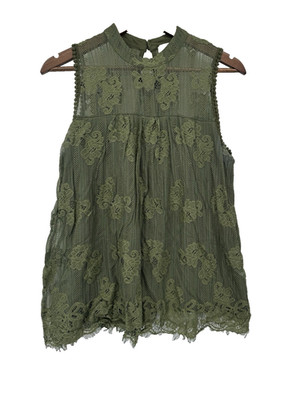 Eve & Maddie Green Lace Delicate Romantic Sleeveless Forest Fairy ethereal L