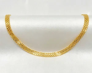 Solide 18K Chaîne de colliers multicouches vintage or jaune 8mm 24in hommes/femmes