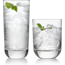 Tumbler and Rocks Glass Set Clear Drinkware Glasses Set Water Glasses New