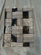 Black  White African Print Head Wrap 70 inches