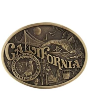 Montana Silversmiths Men's California State Heritage Attitude Belt Buckle Gold