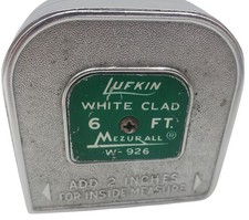 Lufkin Mezurall White Clad 6 Ft Steel Tape Measure W-926 Made In USA Vintage