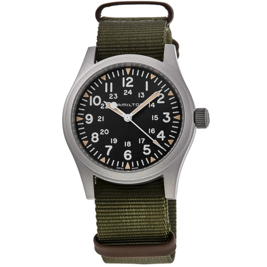 Nuevo reloj para hombre Hamilton Khaki Field mecánico 42 mm esfera negra H69529933