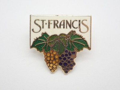 St Francis Wine Grapes Vintage Lapel Pin