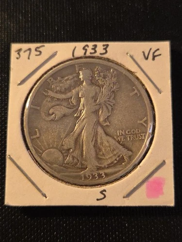 1933-S Walking Liberty Half Dollar In Very Fine Condition