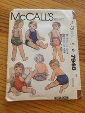 Vintage McCalls Sewing Pattern 7948 Babys Rom...
