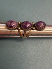 Navajo-style sterling silver ring 3 purple charoit cabochons SZ 8 9.9G — photo 9