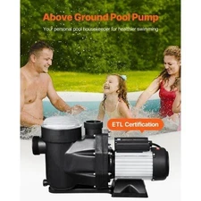 Above Ground Pool Pump 1.5HP 122 GPM Max Flow Single Speed Swimming Pool
