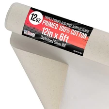 U.S. Art Supply 12-Ounce Triple Primed Gesso 12 Wide x 6 Long 2 Yards, 100