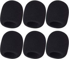 6 PCS Microphone Windscreen Black Foam Handheld Cover, Mic Covers for