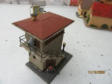 HO -  Faller 121 Signal Box "WATTAMESS TOWER" w/ People added 3" x 2" x 3"