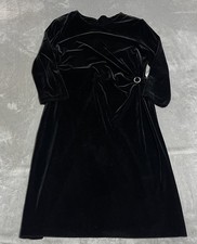 Connected Apparel Dress Womens 16 Black Velvet Goth Prom Knee Length Clueless