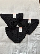 NEW Warners No Pinching No Problems Lace Bikini 5509 Black 3 Pair Size 3Xlarge