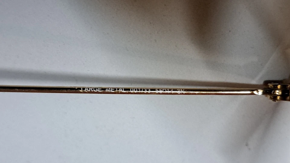 RayBan Aviator montatura oro RB3025 lenti 55mm avana tabacco  - Immagine 4 di 4