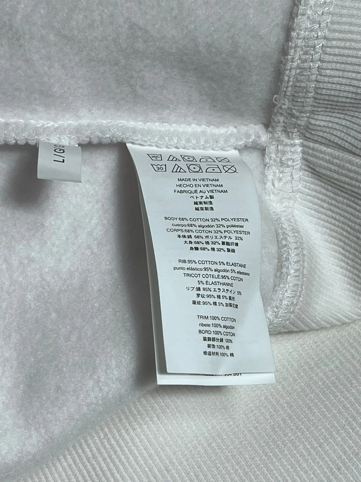 Michael Kors Hoodie Mens Large White Fleece Logo Kangaroo Pocket KF452EU46F NEW - Image 4 of 4