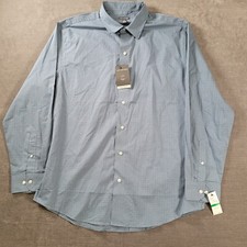 Van Heusen Regular Fit Blue Button Up Long Sleeve Mens Shirt Size Large NWT