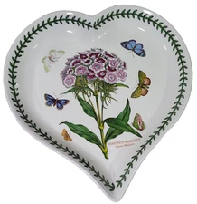 Portmeirion Botanic Garden 9-Inch Heart Shaped Dish with Sweet William Motif