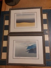 2 Signed Peter & Traudi Markgraf Silk Screen Print Sunshine Coast & Prairie Sky