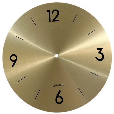 11Inch 283mm Metal Aluminium Clock Dial Face DIY Replacement Arabic Numeral Gold