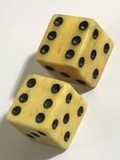 1800s civil handcarved cattle bovine larger pair of dice 081923fAC