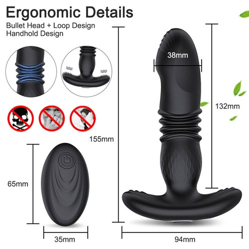 Thrusting Anal Butt Plug Dildo Vibrator Prostate Massager Sex Toys for Men Women - Picture 10 of 11