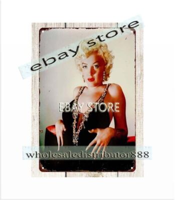 beautiful lady  star icon metal tin sign photo wall art