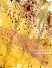 Crossing the Sun 2011 C Peterson * Original Watercolor Coffee Painting ABSTRACT