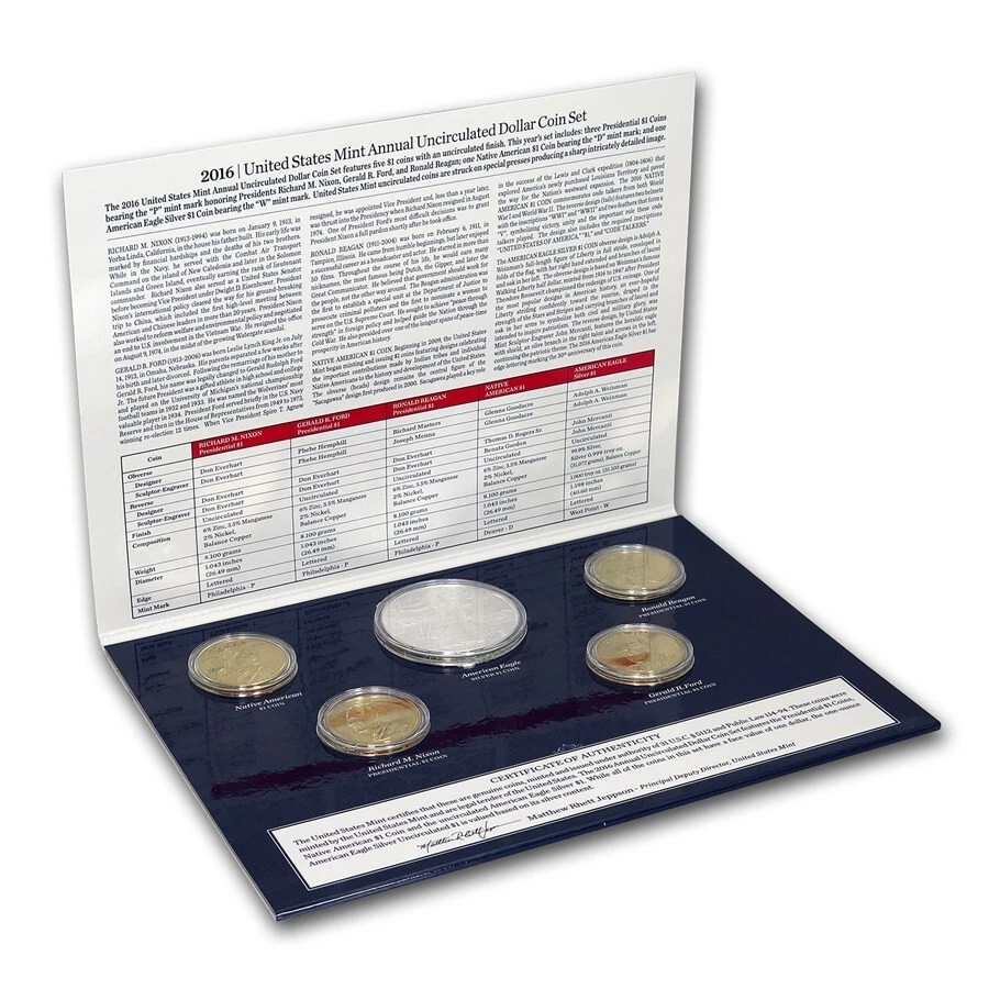 (1) 2016 United States Mint * ANNUAL * Uncirculated Dollar Coin Set w/COA - Image 3 of 4