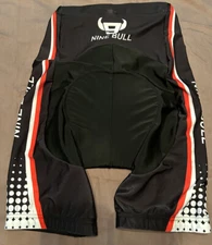 Nine 9 Bull Womens Men Cycling Shorts Black Red M Bike Riding Spandex Padded