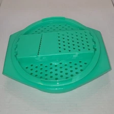 Tupperware Shredder Grater Round Jadite Green Lettuce Cheese Vegetables w/ BOWL