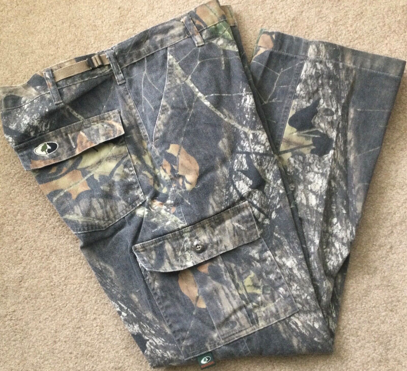 Mossy Oak Lady Explorer Cargo Pants Camouflage Adj Waist Chamois Flannel sz L