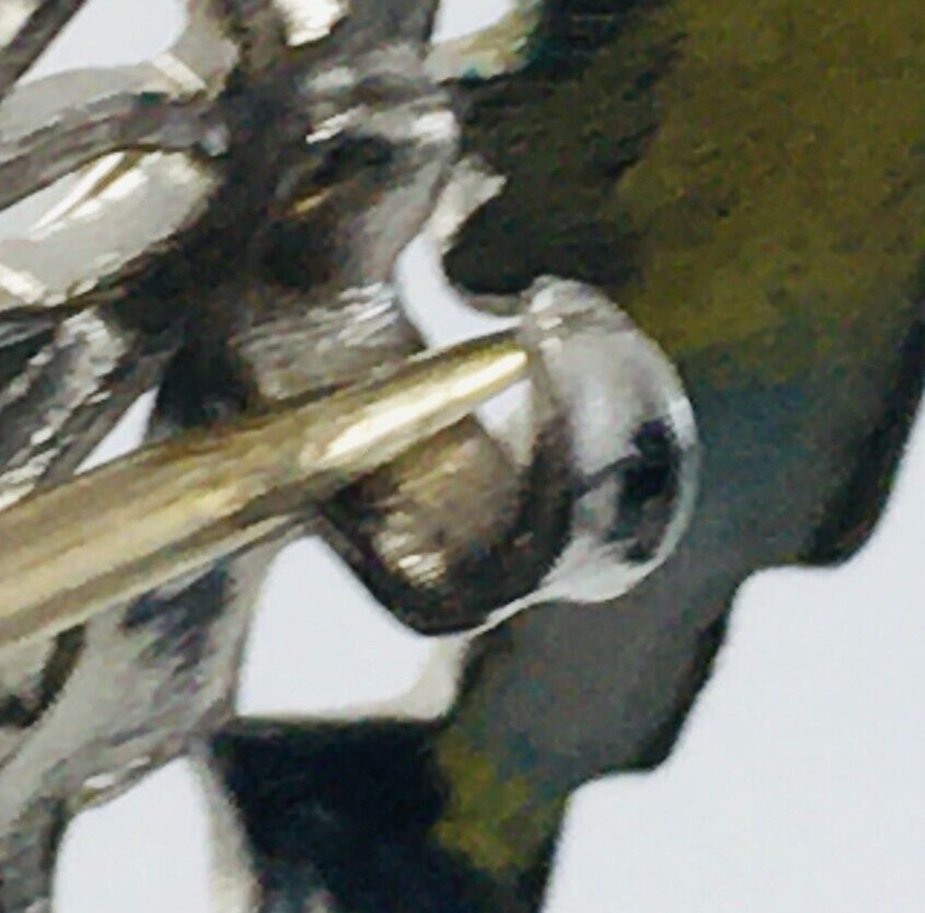 Brooch Rectangular Silver Tone Rhinestone and Fil… - image 5