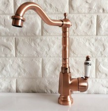Vintage Copper Antique Kitchen Basin Sink Tap Hot Cold Water Mixer Faucet