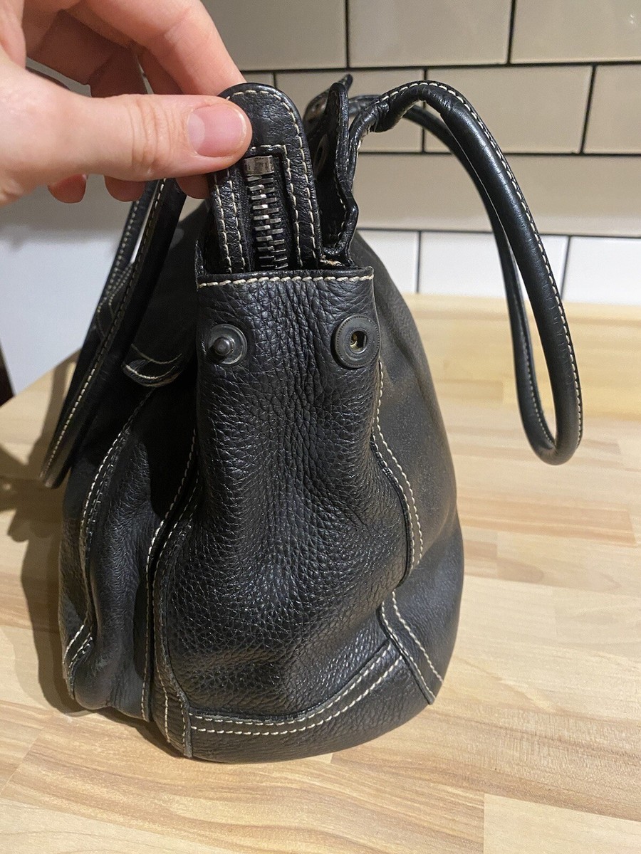 Prada Shoulder Bag Vintage Y2K - Black Pebbled Leather w Prada Shoulder Bag Vintage Y2K - Black Pebbled Leather w