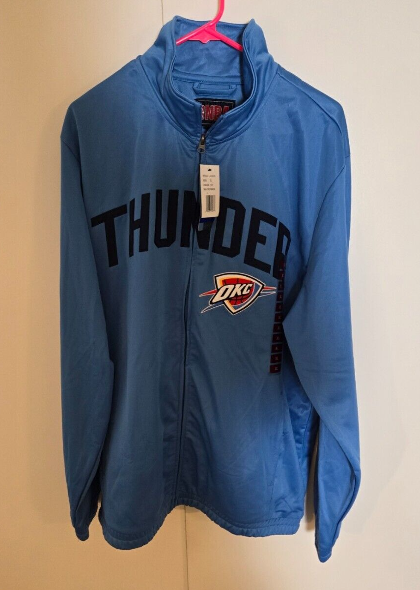 NBA OKC THUNDER Full Zip Warm Up Jacket XL | eBay
