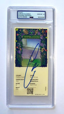 CARLOS ALCARAZ SIGNED 2023 WIMBLEDON CHAMPIONSHIP FINALS TICKET SLAB PSA/DNA 10