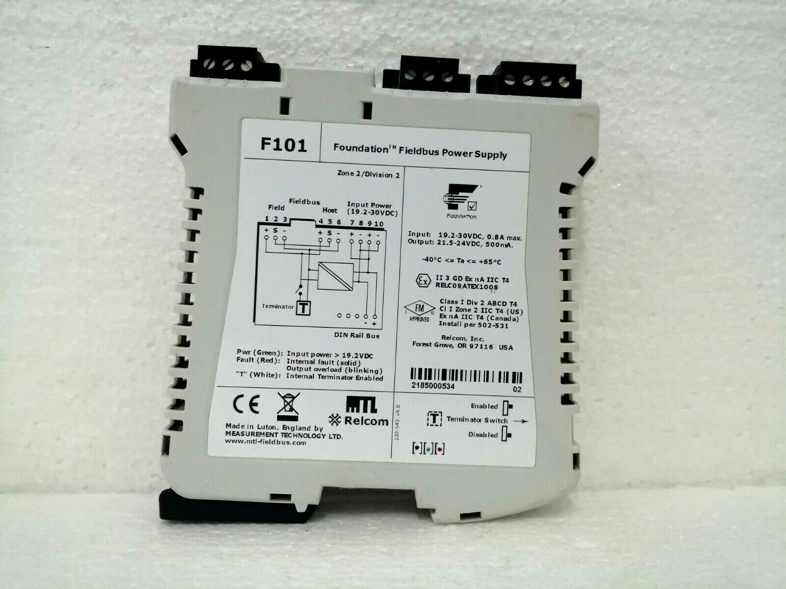 Measurement Technology Limited MTL F101 Foundation™ Fieldbus Power