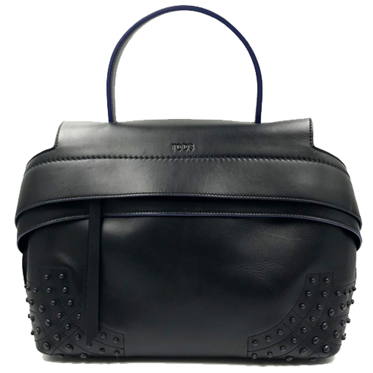 Tod's Wave Mini Gommini Black Leather Satchel Ladies Handbag