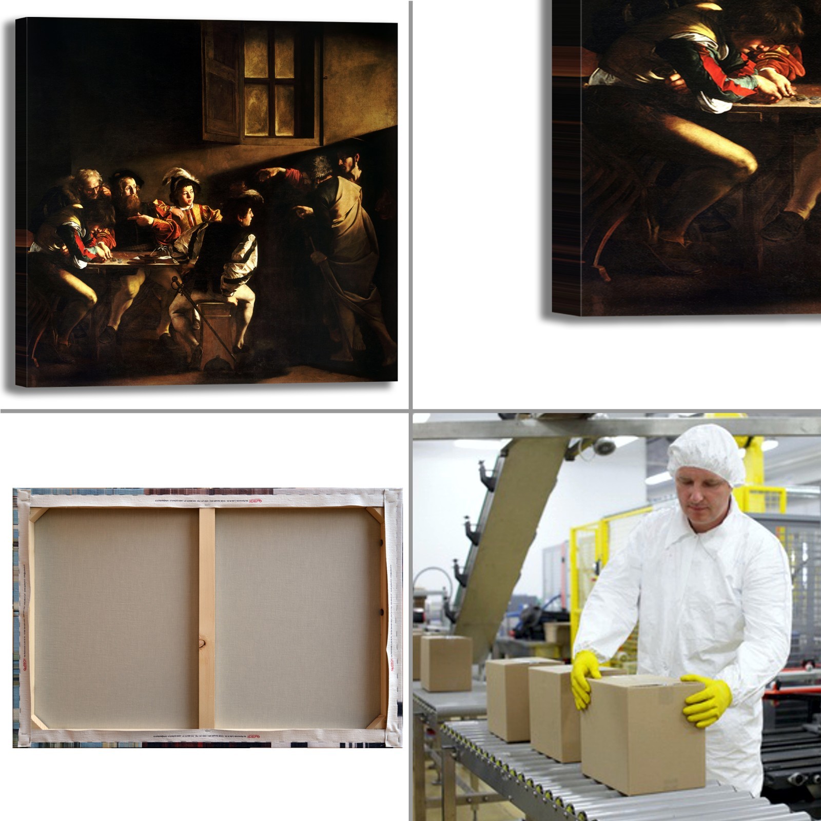 Reproduction Sur Toile Du Tableau 'Le Christ Dans La Maison De Marthe Et Marie' De Vermeer - Encadrée, Made In Italy