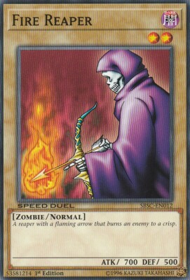 YUGIOH CARD 3 X FIRE REAPER SBSC-EN012 1ST EDITION