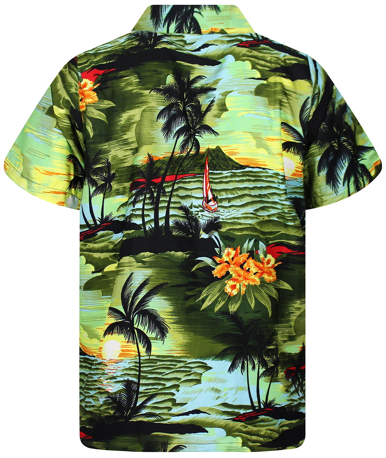 Funky Hawaiian Shirt Surf New Dark Green