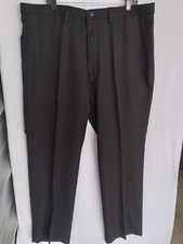 Mens Haggar H26 BLACK Dress Pant 42x32 4way stretch no iron expandable waistband