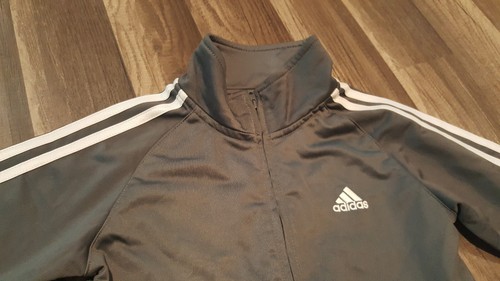 adidas girls size 7 gray color embroidered logo track jacket - Picture 3 of 18