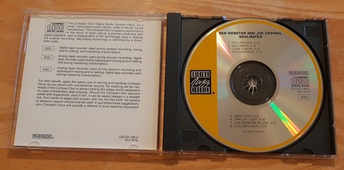 Ben Webster and Joe Zawinul CD Soulmates Riverside OJCCD-109-2 EX+ - Picture 2 of 3