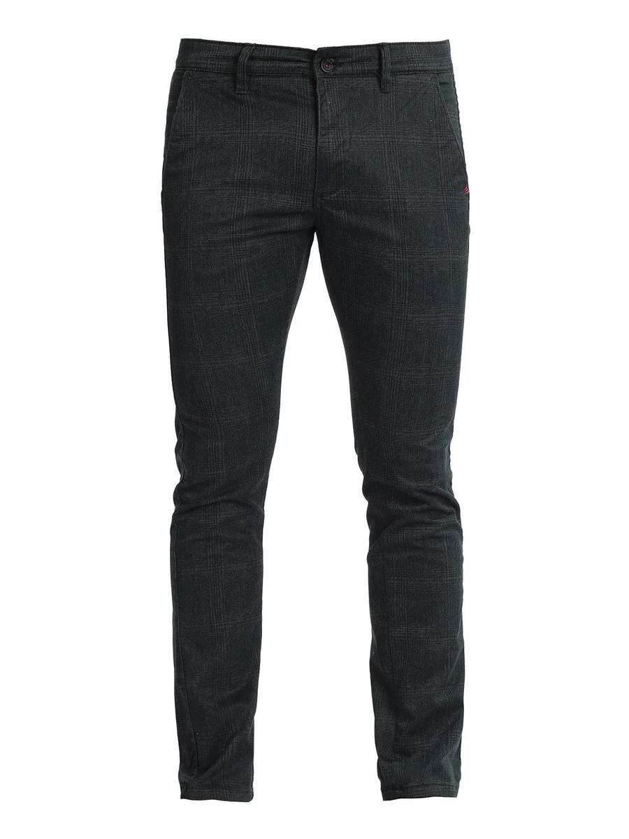 Pantaloni Uomo sartoriali Blu Rosso Quadri Slim Fit Estivi Eleganti Casual Jeans (42