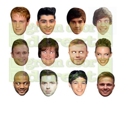 Pop Stars Celebrity Face Masks Stag Do Hen Night Fancy Dress Party Free UK Ship - Picture 1 of 7